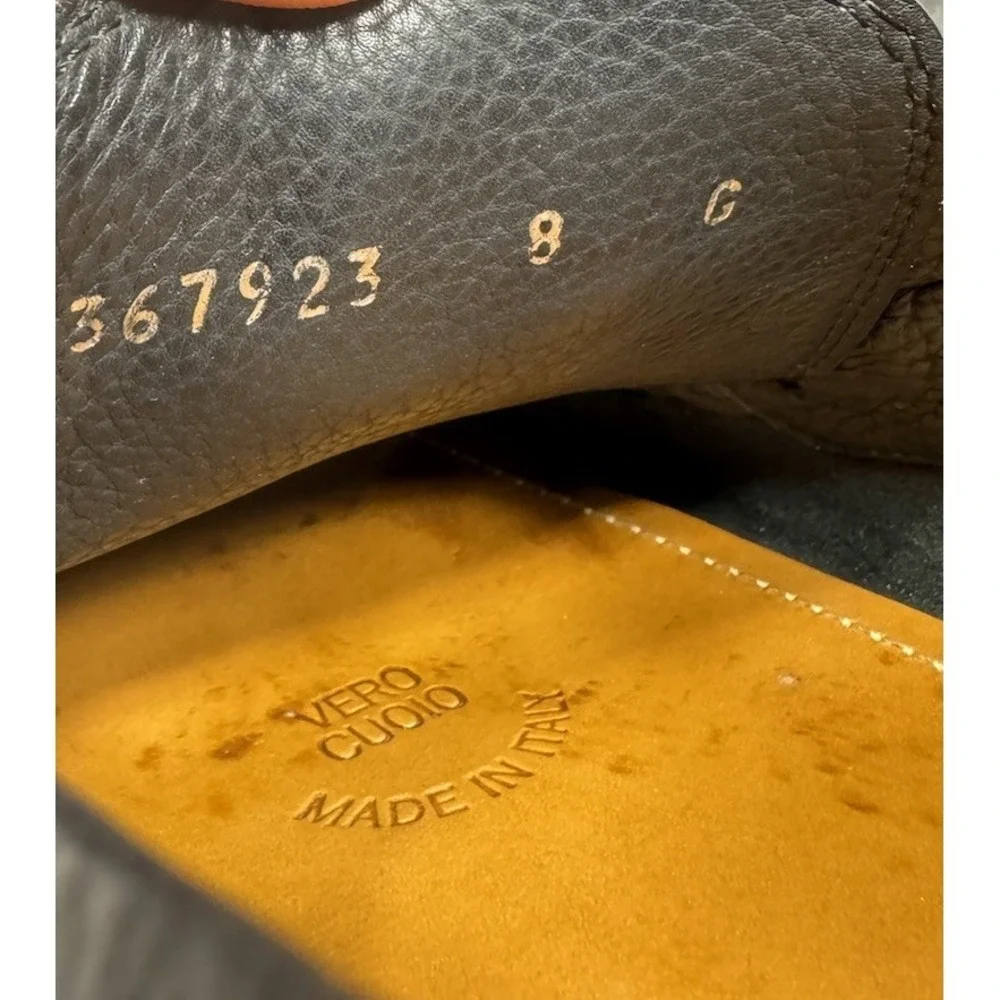 Gucci Bamboo‎ Tassel Loafer Black Leather Driver Men's Size 9 US / 8 UK G Shoes